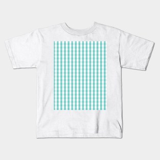 Southern Turquoise Gingham Kids T-Shirt